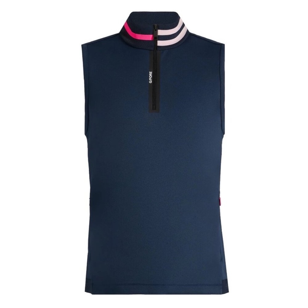 G/FORE Men’s Double Knit Piqué Golf Vest in Atlantic Navy Blue Size Small